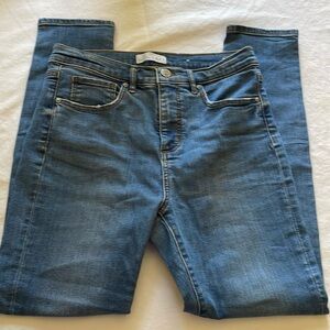 LOFT Blue stretch denim high waist skinny pockets jeans size 27 /4